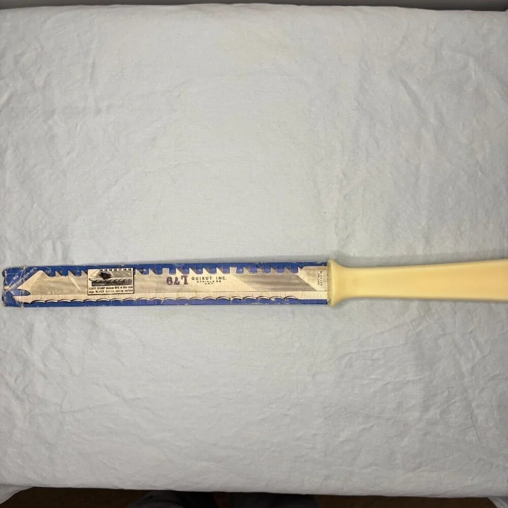 Vintage Quikut Quikkle Knife USA Chefs Slicing Bread Frozen Carving Food Blade